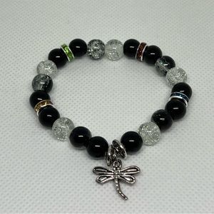 Glass Bead Charm Bracelet